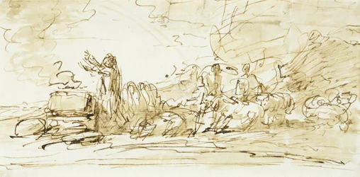 Noé Sacrifício, provavelmente 1797-1801 (caneta, tinta e sépia no papel)